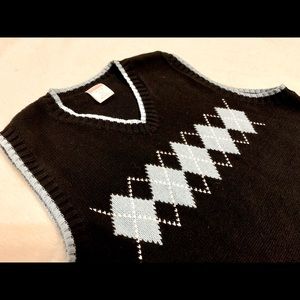 Boys Argyle Navy Blue Sweater Vest